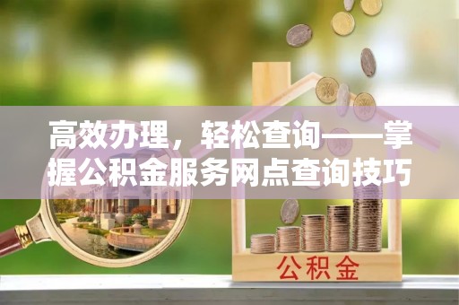 乐东高效办理，轻松查询——掌握公积金服务网点查询技巧