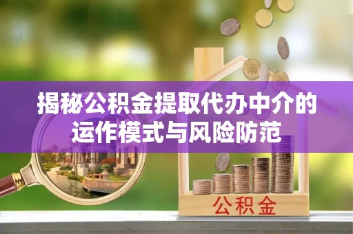 乐东揭秘公积金提取代办中介的运作模式与风险防范