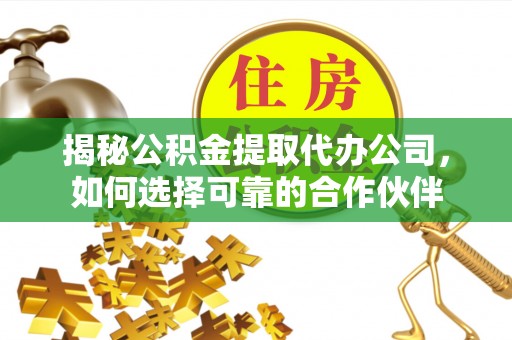 乐东揭秘公积金提取代办公司，如何选择可靠的合作伙伴