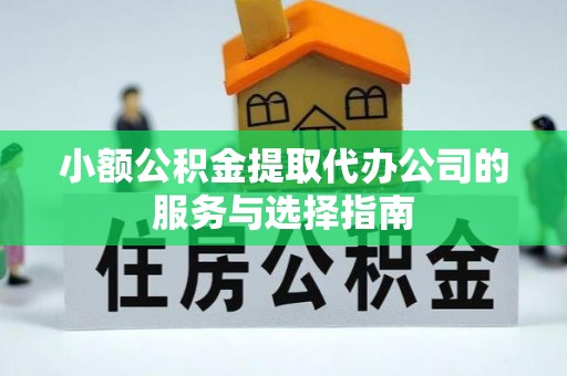 乐东小额公积金提取代办公司的服务与选择指南